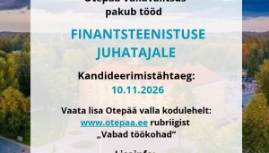 Finantsteenistuse juhataja konkurss 10.11.2026