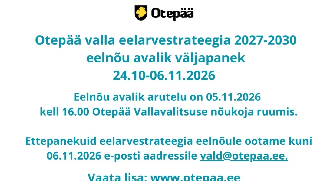 Eelnõustrateegia avalik väljapanek 2026